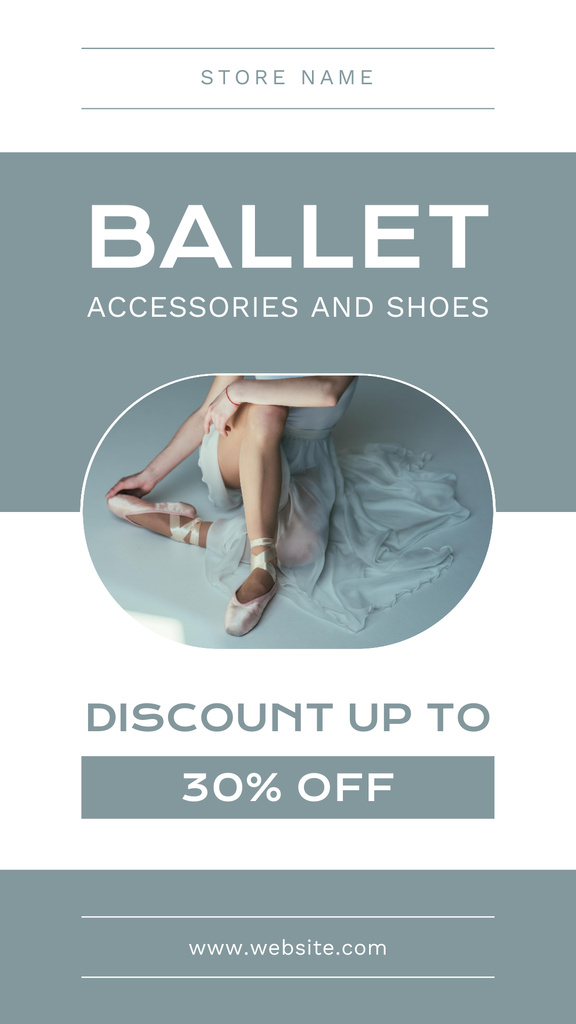 Offer of Ballet Accessories and Shoes Instagram Story – шаблон для дизайну