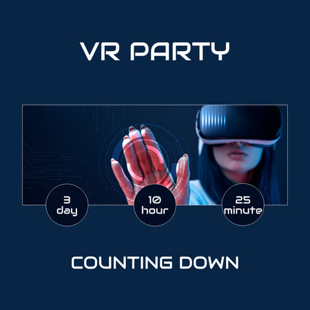 Ontwerpsjabloon van Instagram van Virtual Reality Party Invitation