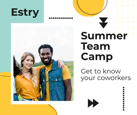 Summer Team Camp Invitation Facebook Design Template