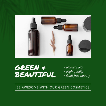 Eco-friendly Cosmetic Items With Droppers Animated Post Design Template