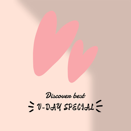 Valentine's Day Special Discount Offer with Cute Red Lips Instagram Design Template