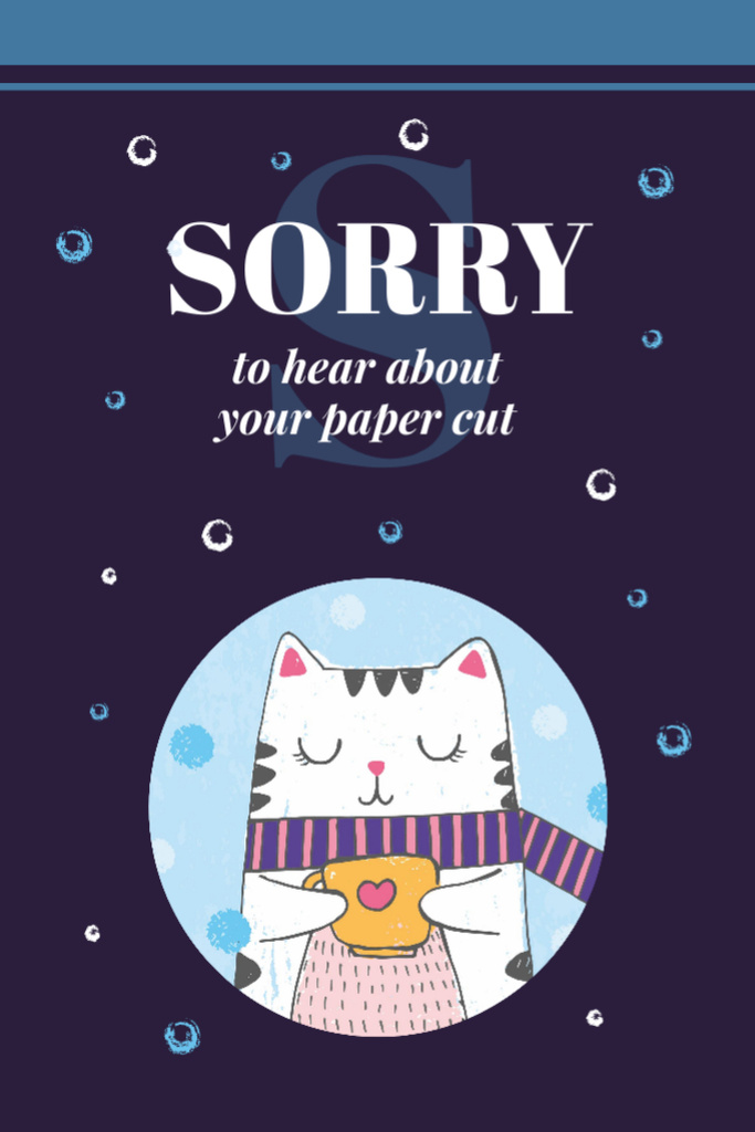 Plantilla de diseño de Cat with Phrase of Apologies Postcard 4x6in Vertical 