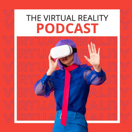 Reklama na podcast o virtuální realitě Instagram Šablona návrhu