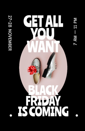 Stylish Shoes Sale on Black Friday Flyer 5.5x8.5in Design Template