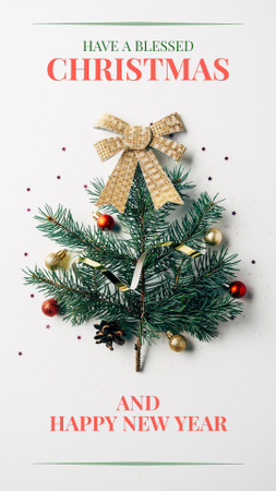 Plantilla de diseño de Que tengas una Bendita Navidad y Feliz Año Nuevo Instagram Story 