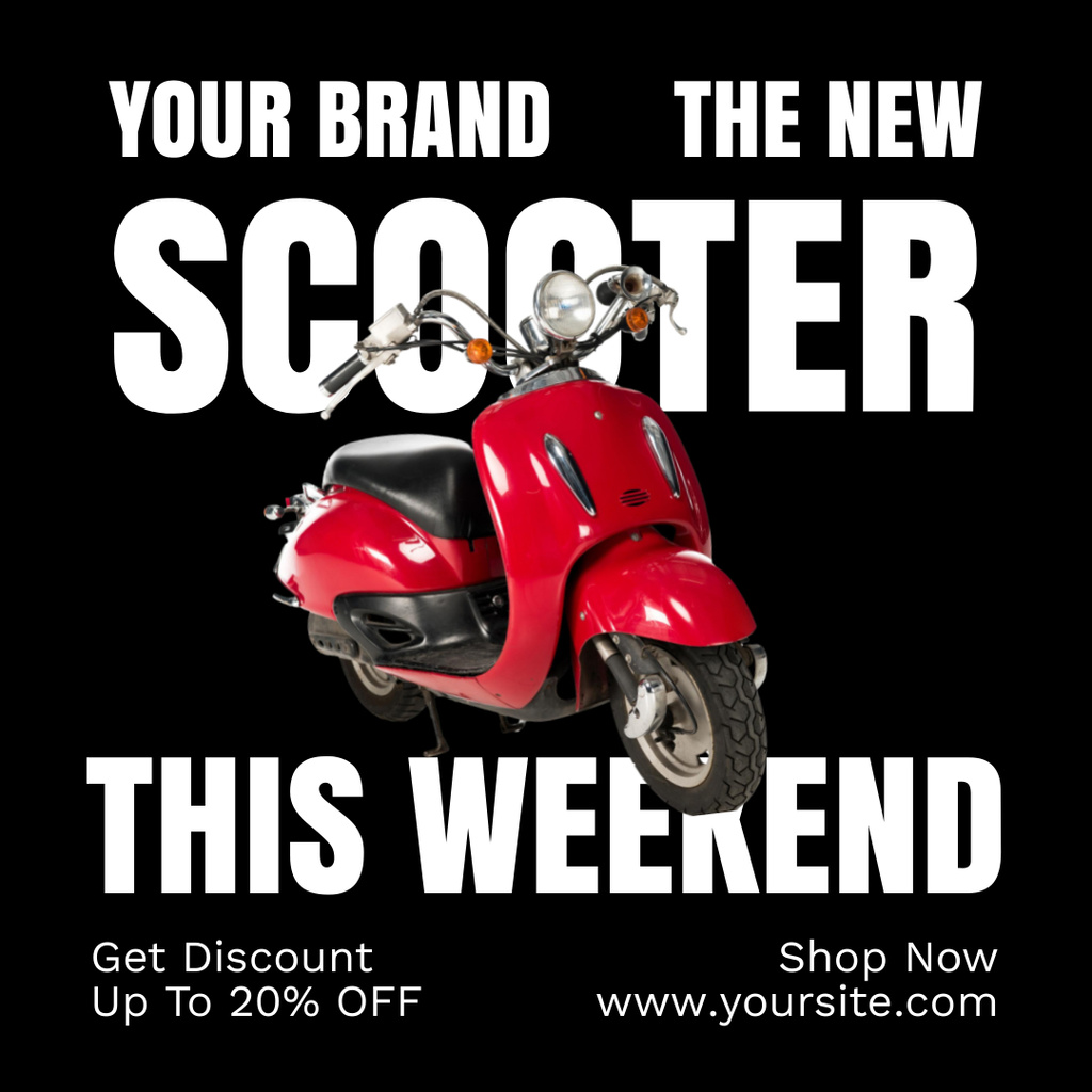 Ontwerpsjabloon van Instagram van Scooter Discount Offer