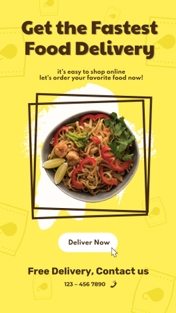 Template di design Get the Fastest Food Delivery Instagram Story