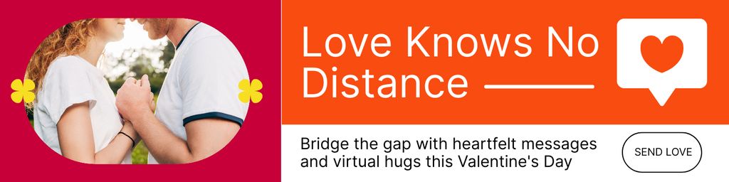 Designvorlage Virtual Dating Service Offer on Valentine's Day für Twitter