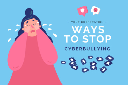 Designvorlage Awareness of Stop Cyberbullying für Postcard 4x6in