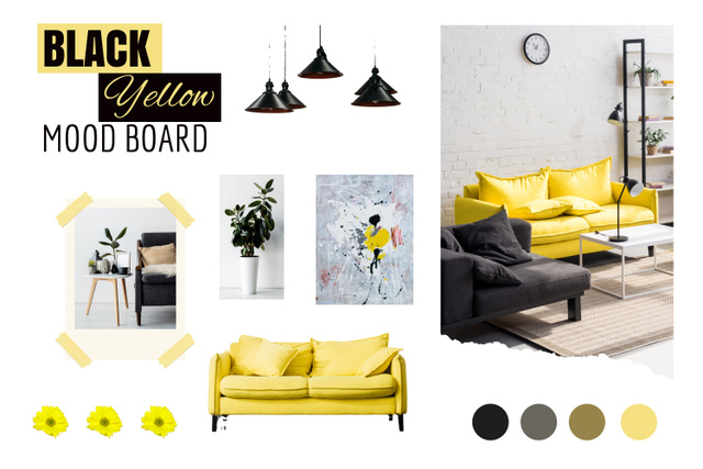 Two Color Interior By Architectural Studio Mood Board – шаблон для дизайна