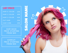 Beauty Salon Proposal with Young Woman with Pink Hair