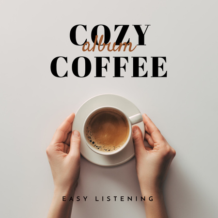 Cafe Ad with Coffee Cup Album Cover Design Template