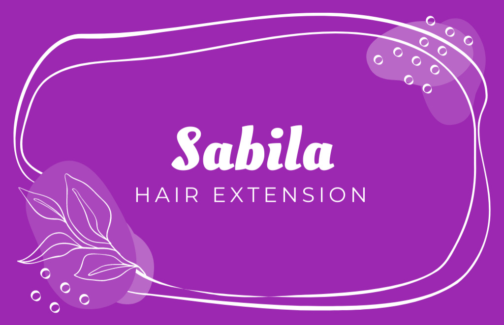 Ontwerpsjabloon van Business Card 85x55mm van Professional Hair Extensions