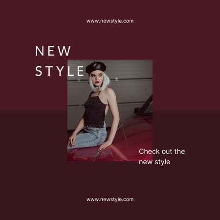 Fashion Trend Collection for Women on Burgundy Instagram Design Template