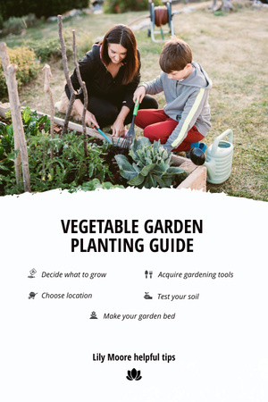 Plantilla de diseño de guía de plantación de hortalizas Pinterest 