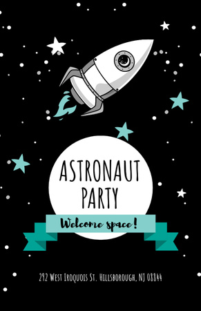 Fun-filled Astronaut Party Announcement Flyer 5.5x8.5in Šablona návrhu