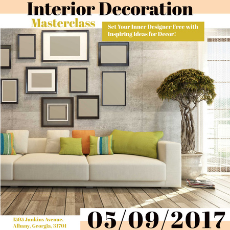 Interior decoration masterclass with Sofa in room Instagram AD Design Template