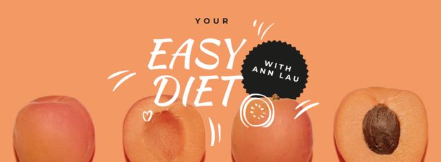 Diet Plan offer with fresh Apricots Facebook cover Tasarım Şablonu