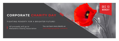 Corporate Charity Day announcement on red Poppy Tumblr Design Template