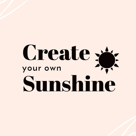 Modèle de visuel Citation pour l'inspiration avec les rayons du soleil - Instagram