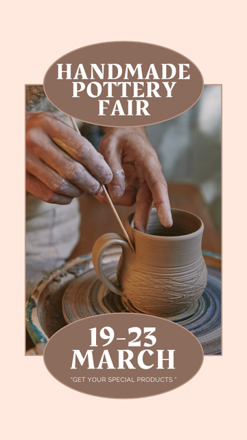 Handmade Pottery Fair Announcement Instagram Story Modelo de Design