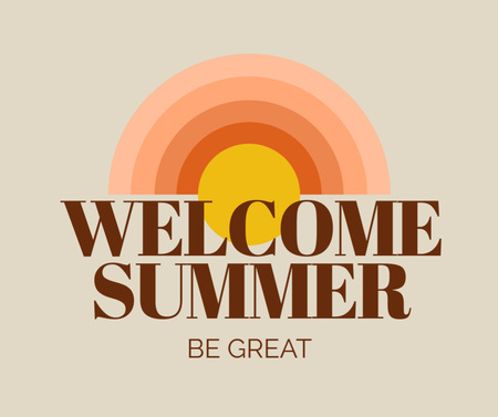 Summer Energy with Sun Illustration Facebook Design Template