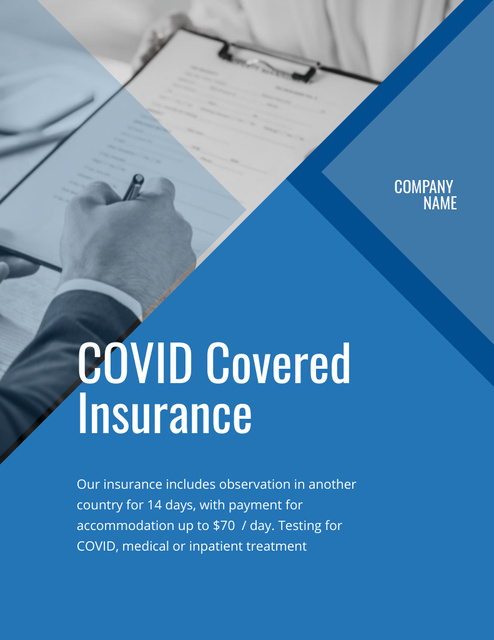 Comprehensive Coverage for Covid Insurance Offer Flyer 8.5x11in Design Template