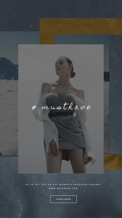 Plantilla de diseño de Fashion Ad with Woman in Stylish Clothes Instagram Video Story 