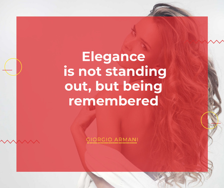 Elegance quote with Young attractive Woman Facebook Design Template