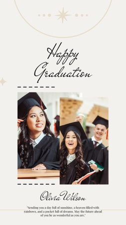 Elegant Greetings of Graduation Instagram Story Design Template