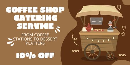 Outdoor Coffee Shop And Catering Service With Discounts Twitter Design Template