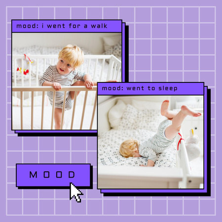 Cute Little Child in Cot Instagramデザインテンプレート