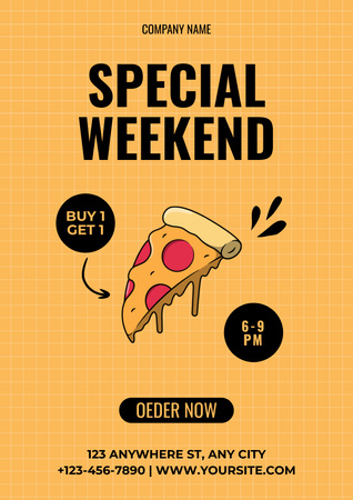 Template di design Settimana della vendita speciale della pizza Poster