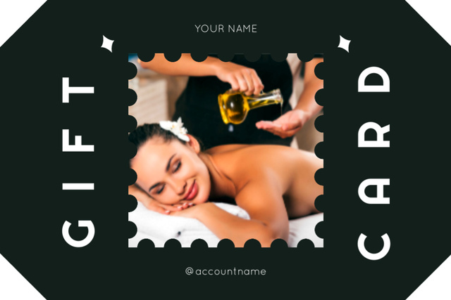 Designvorlage Oil Body Massage Therapy at Spa für Gift Certificate