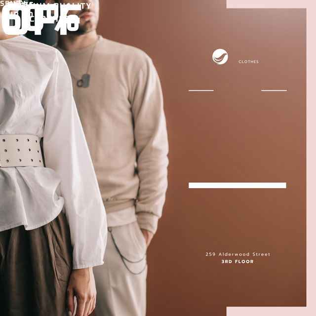 Fashion Ad Couple in Light Clothes Instagram Πρότυπο σχεδίασης