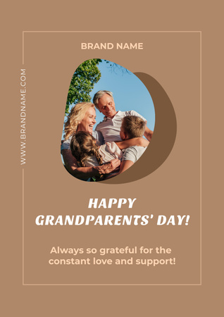 Awesome Grandparents Day Celebration Together Poster Design Template