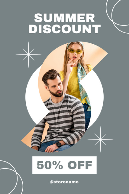 Designvorlage Summer Discount for Clothes für Pinterest