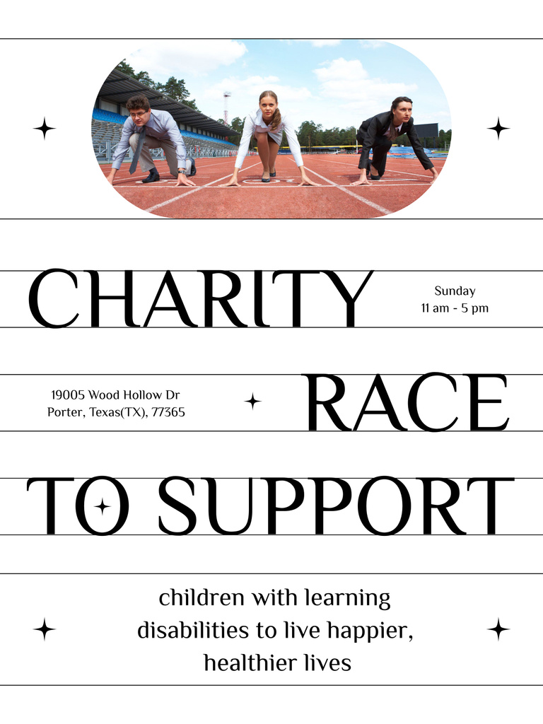 Charity Race Announcement Poster 36x48in Design Template