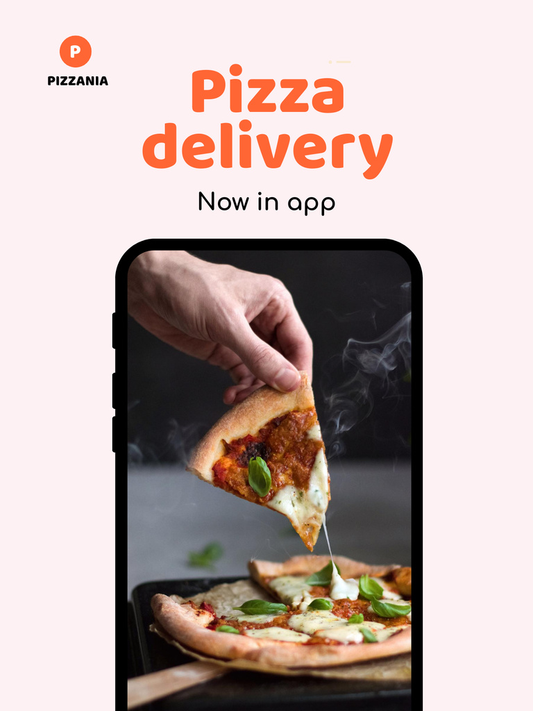 Food Delivery Services App Poster US Tasarım Şablonu