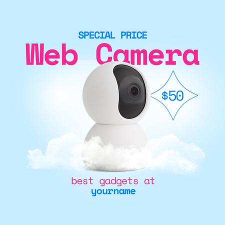 Special Price Webcam on Blue Instagram AD Design Template