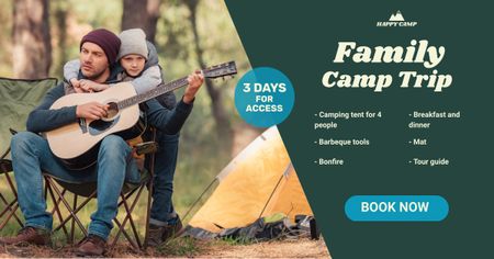 Platilla de diseño Family Camping Trip Book Now Facebook AD