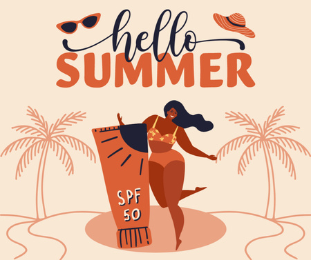 Summer SPF Creams Sale Facebook Design Template