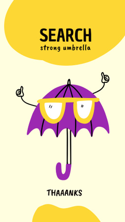 Funny Umbrella in Glasses Instagram Story Design Template