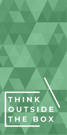 Think outside the box quote on green pattern Graphic Design Template