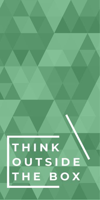 Think outside the box quote on green pattern Graphicデザインテンプレート