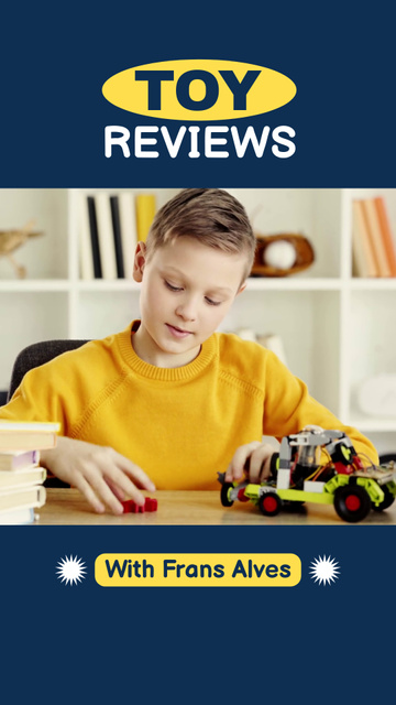 Boy Constructing Toy Car TikTok Video Πρότυπο σχεδίασης