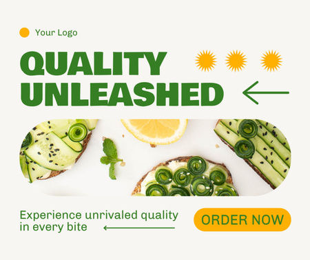 Offer of Quality Food with Cucumber Sandwiches Facebook Design Template