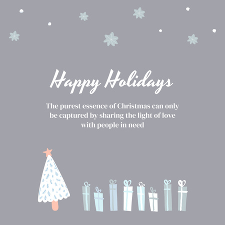 Modèle de visuel Joyeuses fêtes de voeux avec des cadeaux de fête - Instagram