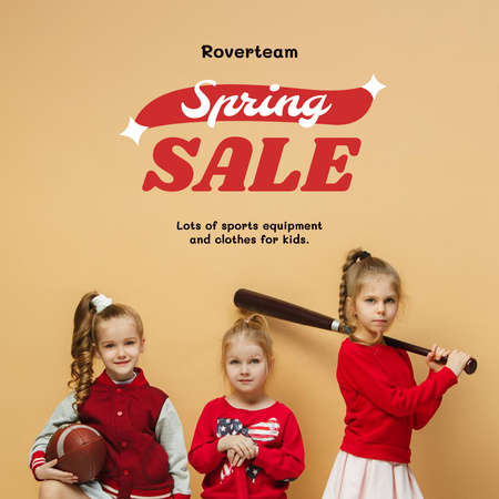 Ontwerpsjabloon van Instagram van Kids Sport Equipment and Clothes Sale Offer