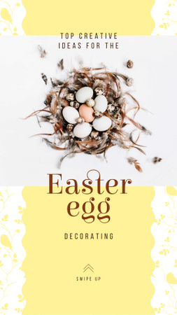 Easter eggs in nest Instagram Story Design Template